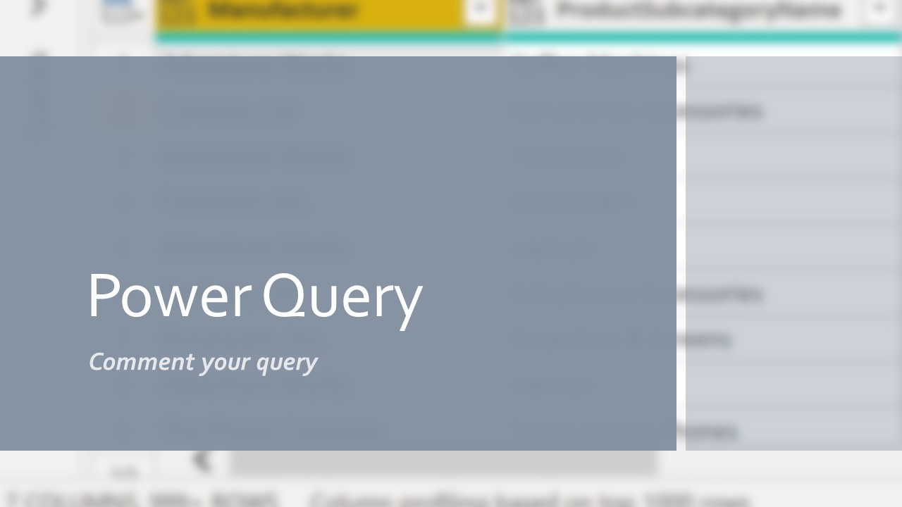 Commenting a query – BI2020.blog